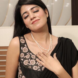 The Natural Pearl Double Line Markus Unusual Shape Necklace: A Bold Fusion of Elegance and Individuality 027