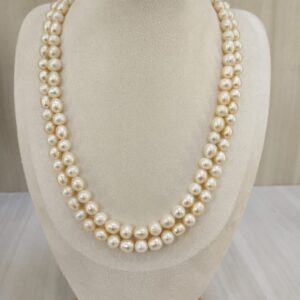 The Natural Pearl Double-Line Oval & Round Shape Necklace: A Timeless Classic with Modern Flair