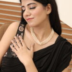 Natural Pearls 3 Line Tumble Shape Necklace: A Dazzling Display of Elegance and Charm 039