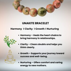 Green Unakite Bracelet Spiritual Growth For Men & Women