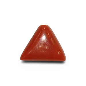 Natural Italian Red Coral | Certified Triangular Cabochon | Untreated Moonga Gemstone IGC (Summary No. IGCDKBAJ42422)