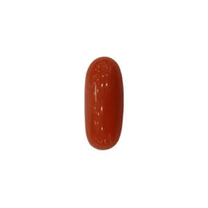 Natural Red Coral | Certified |Capsule Cut Gemstone Summary No. IGCDKBAJ44857