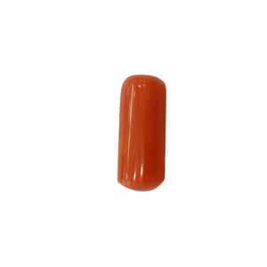 Natural Red Coral | Certified |Capsule Cut Gemstone Summary No. IGCDKBAJ44871