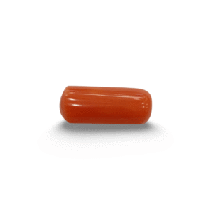 Natural Red Coral | Certified |Capsule Cut Gemstone Summary No. IGCDKBAJ44871