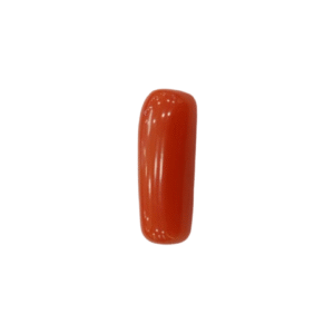 Natural Red Coral | Certified |Capsule Cut Gemstone Summary No. IGCDKBAJ44955